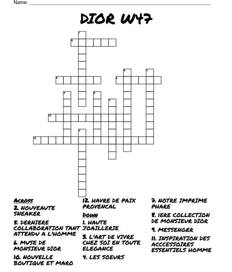 dior distributor|Dior product crossword.